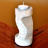 Carved sandstone candle holder