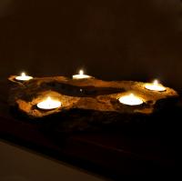 Carved Sandstone Table Centrepiece with Candle Holders