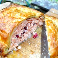 Salmon en Croute with  Cranberries and Ginger