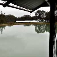 Looking out over the holding dam.